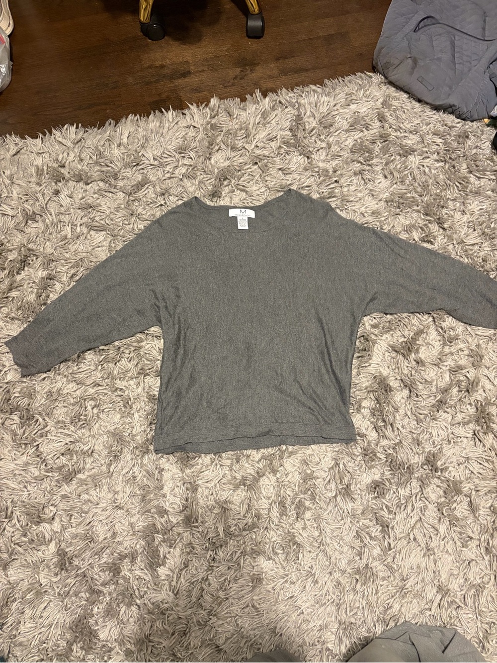 Magaschoni Gray Crewneck Knit Top